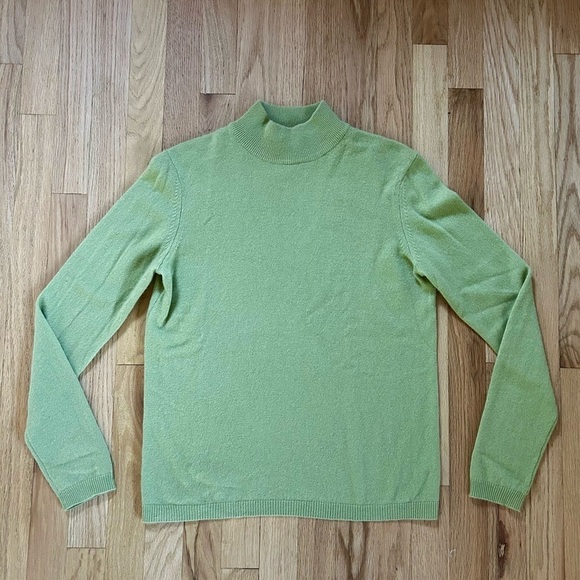 100% cashmere CHARTER CLUB mockneck sweater light green pastel size S - Picture 1 of 6